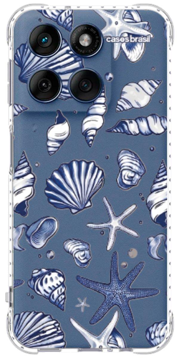Capinha para Celular Conchas Azul Marinho