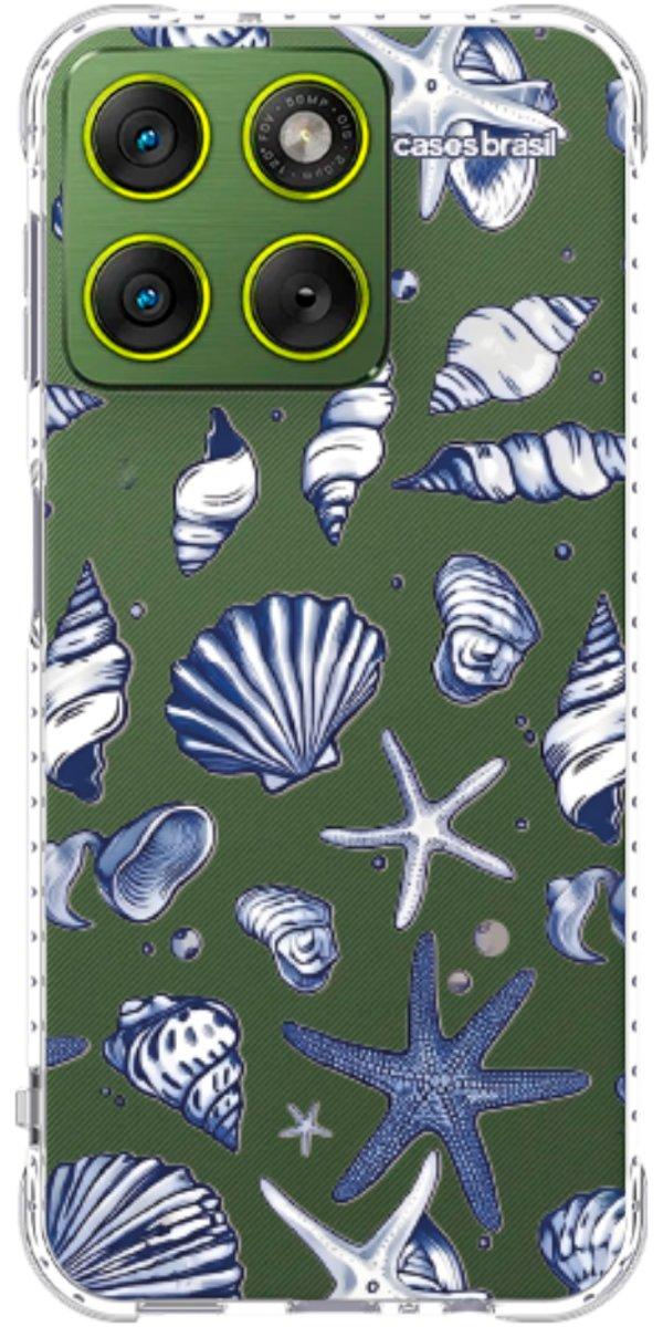 Capinha para Celular Conchas Azul Marinho