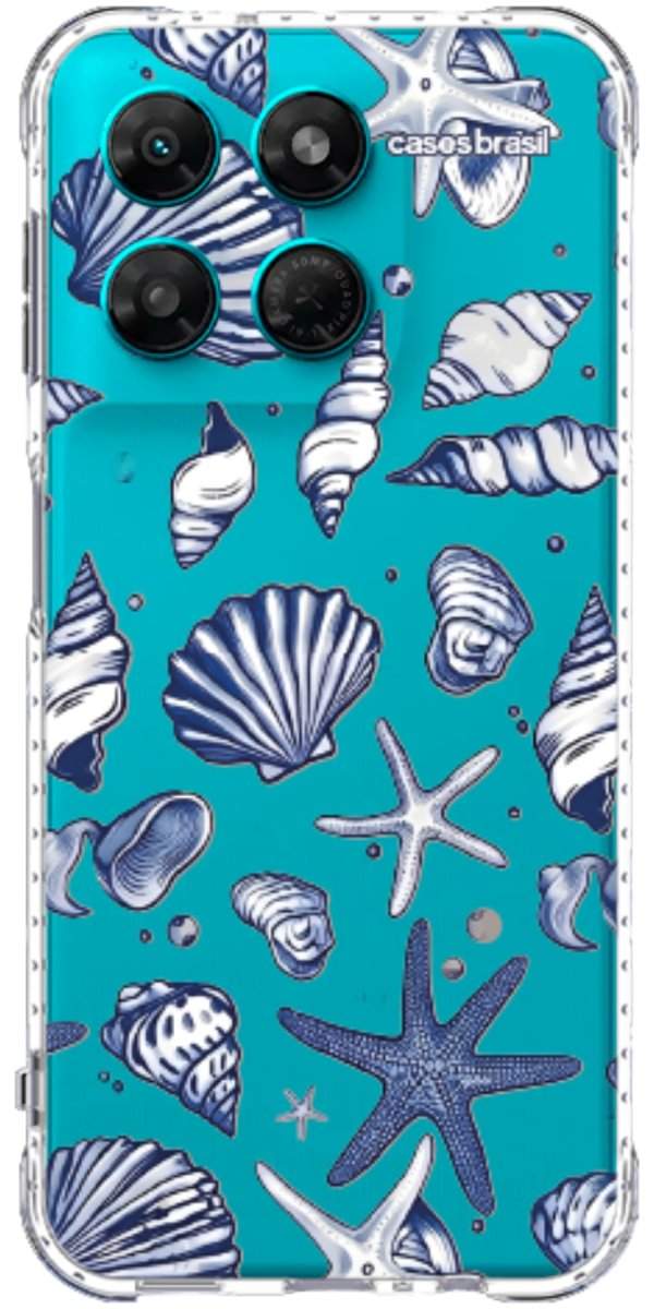 Capinha para Celular Conchas Azul Marinho