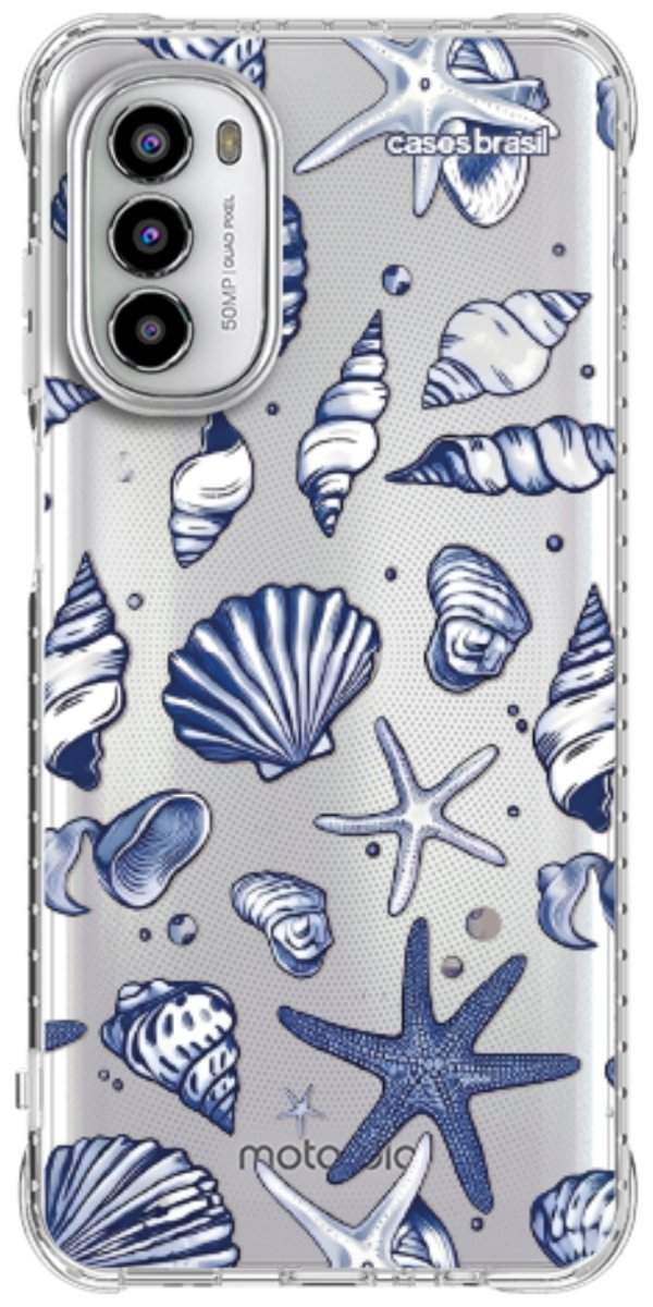 Capinha para Celular Conchas Azul Marinho
