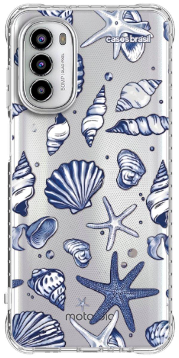 Capinha para Celular Conchas Azul Marinho