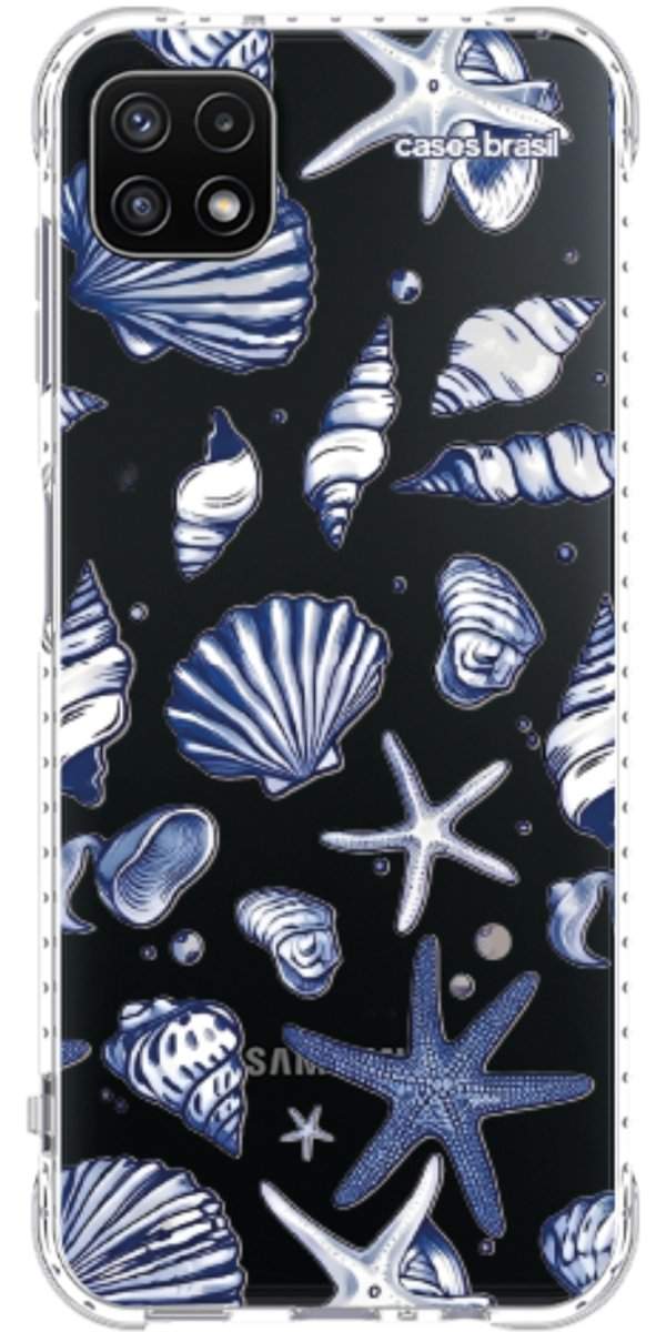 Capinha para Celular Conchas Azul Marinho