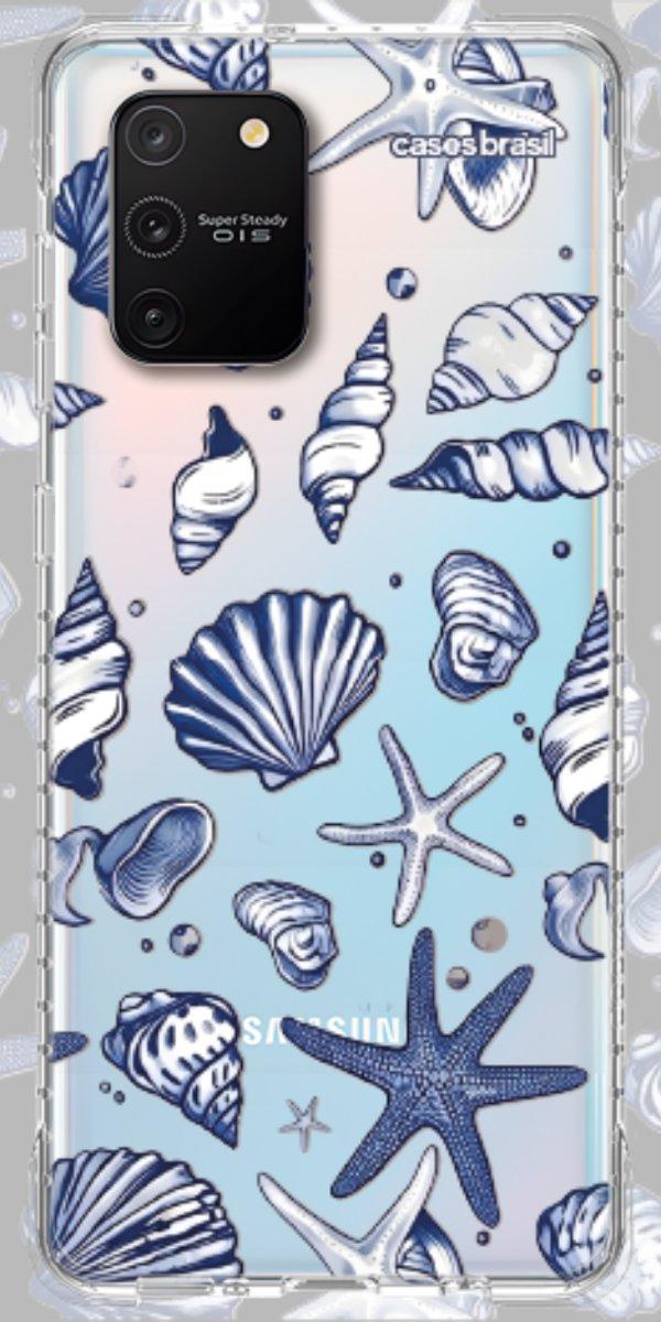 Capinha para Celular Conchas Azul Marinho