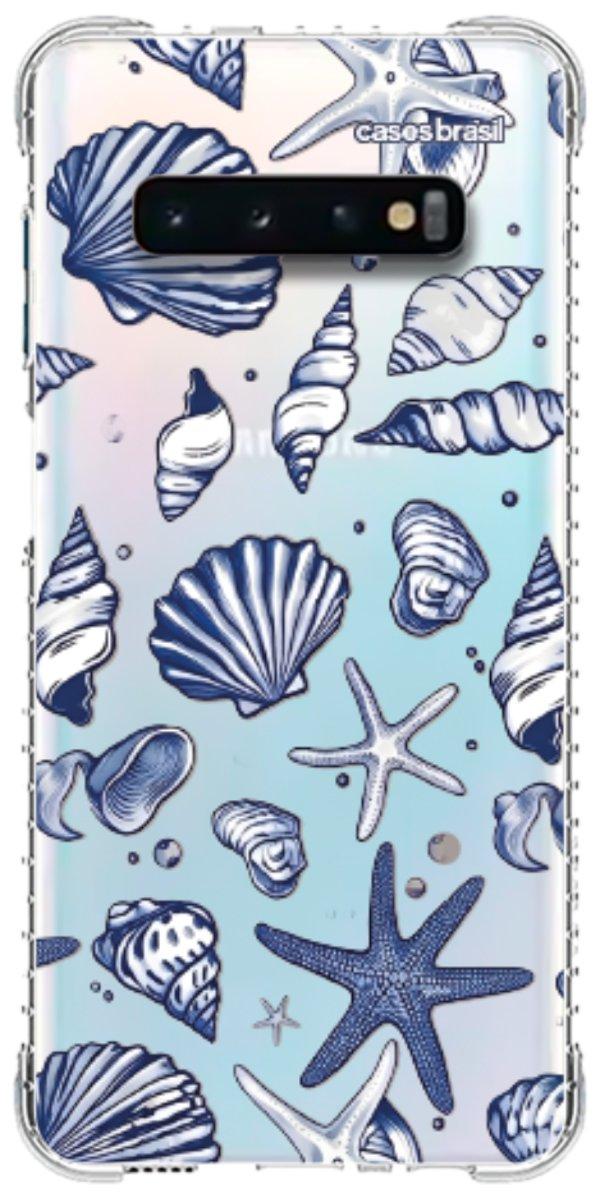 Capinha para Celular Conchas Azul Marinho