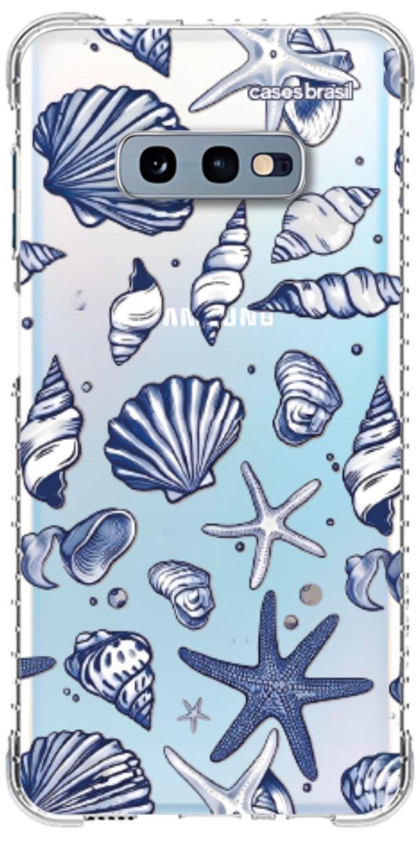 Capinha para Celular Conchas Azul Marinho