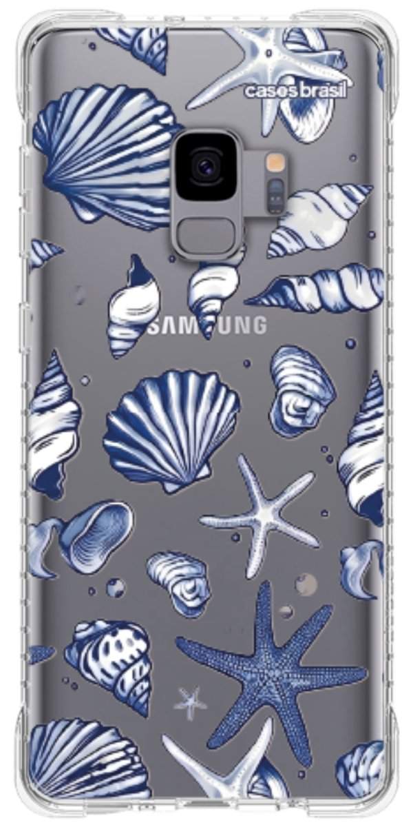 Capinha para Celular Conchas Azul Marinho