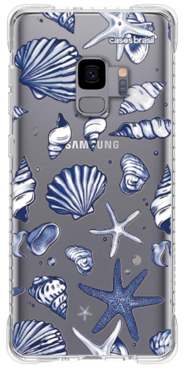 Capinha para Celular Conchas Azul Marinho