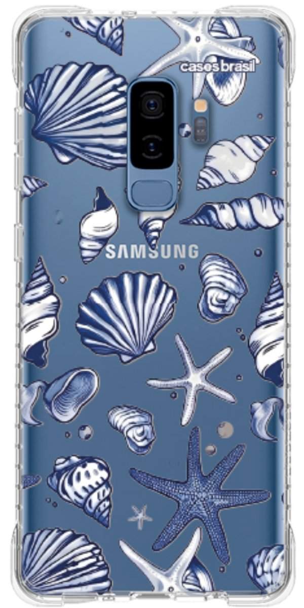 Capinha para Celular Conchas Azul Marinho