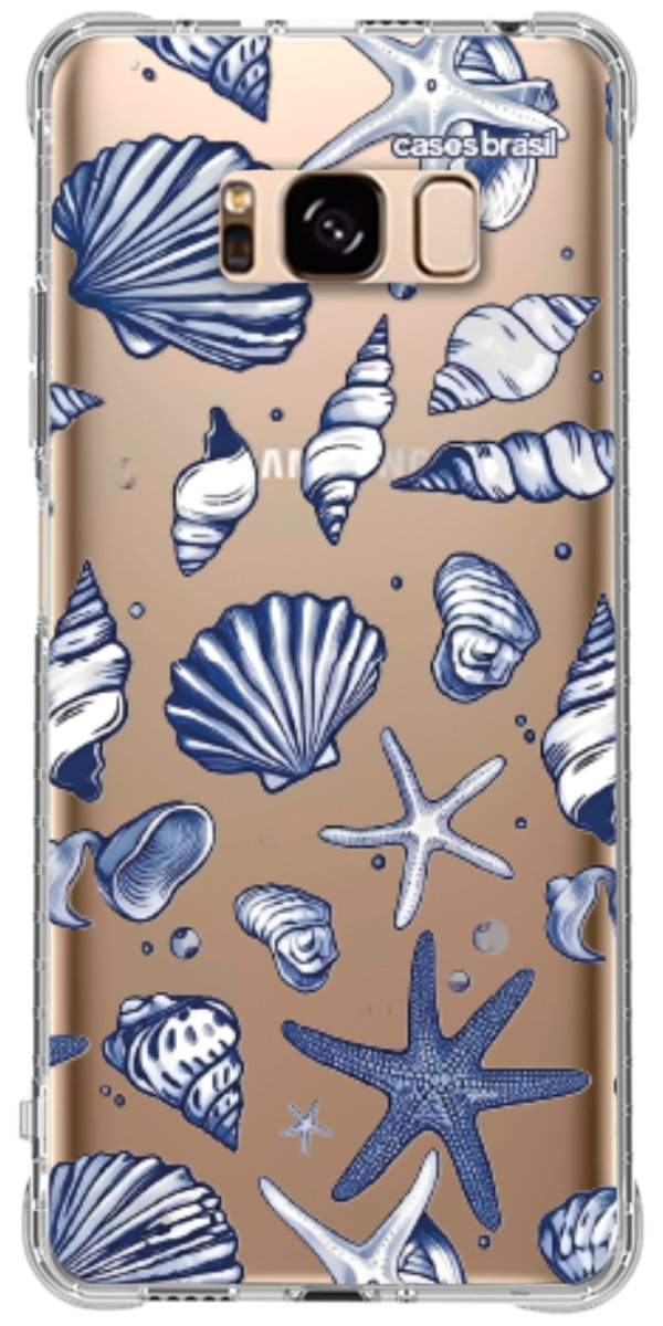 Capinha para Celular Conchas Azul Marinho