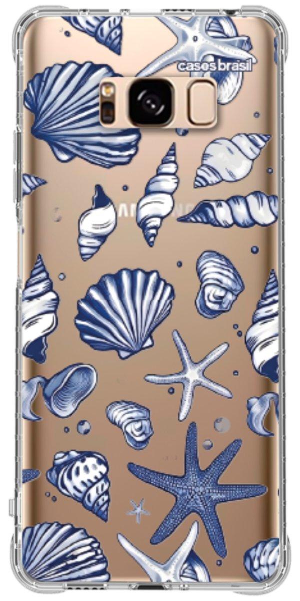 Capinha para Celular Conchas Azul Marinho