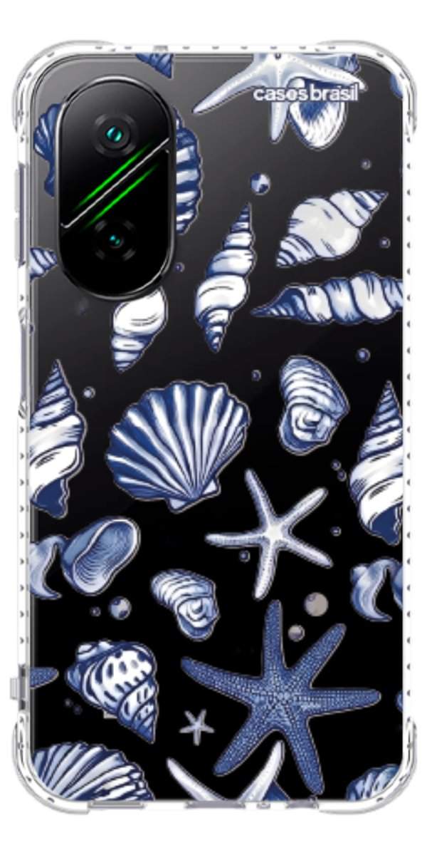 Capinha para Celular Conchas Azul Marinho