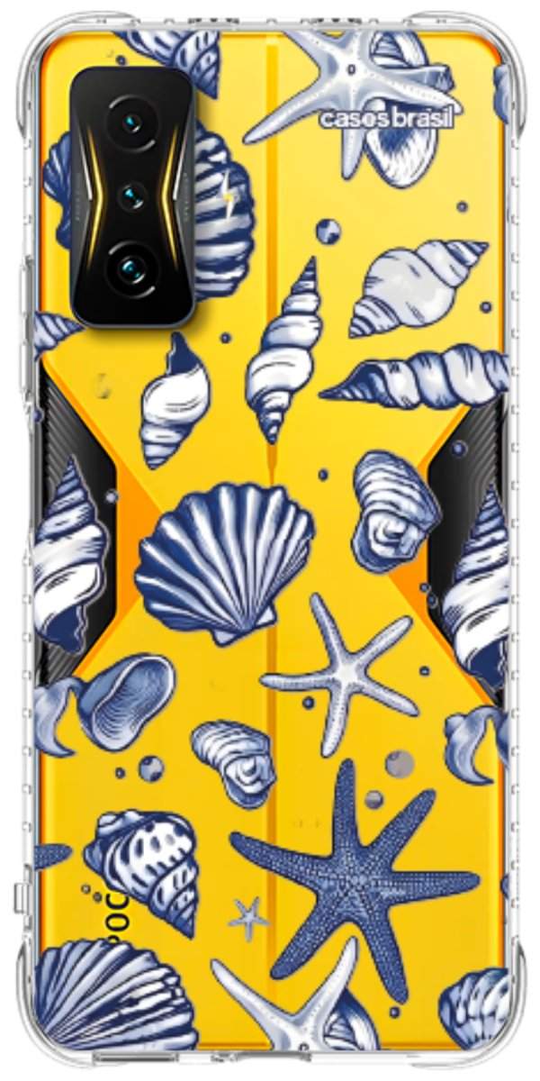 Capinha para Celular Conchas Azul Marinho