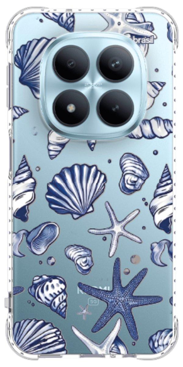 Capinha para Celular Conchas Azul Marinho