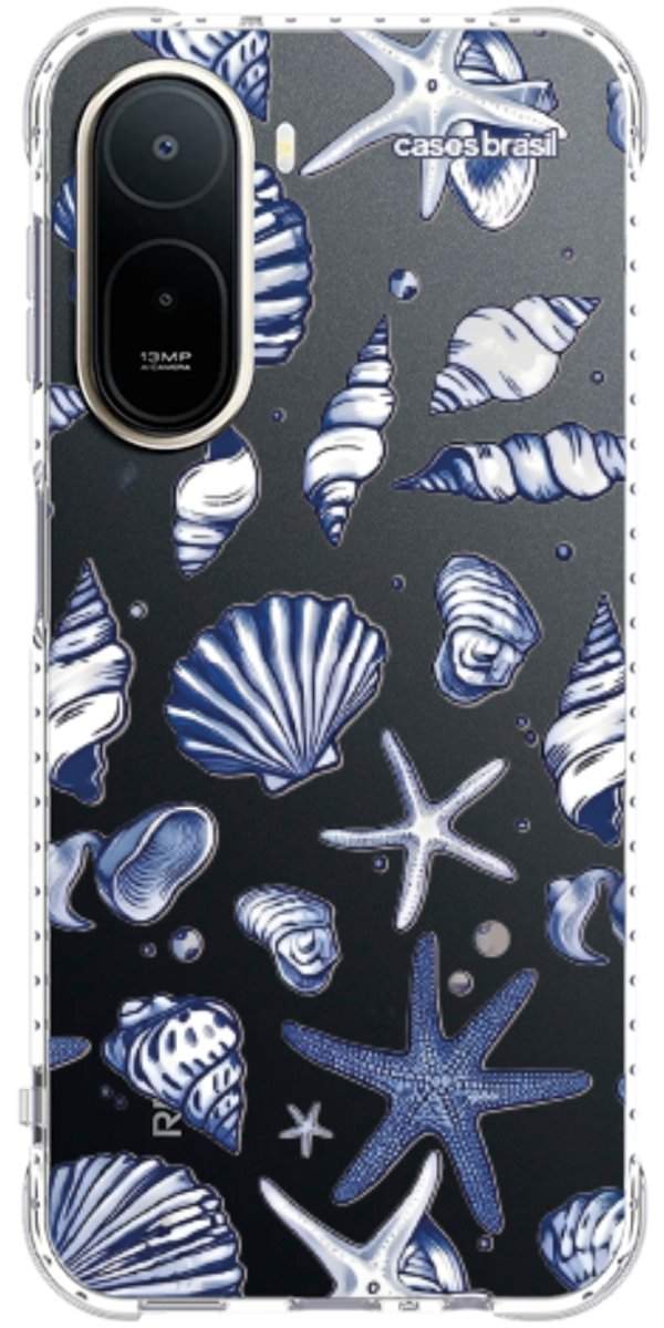Capinha para Celular Conchas Azul Marinho
