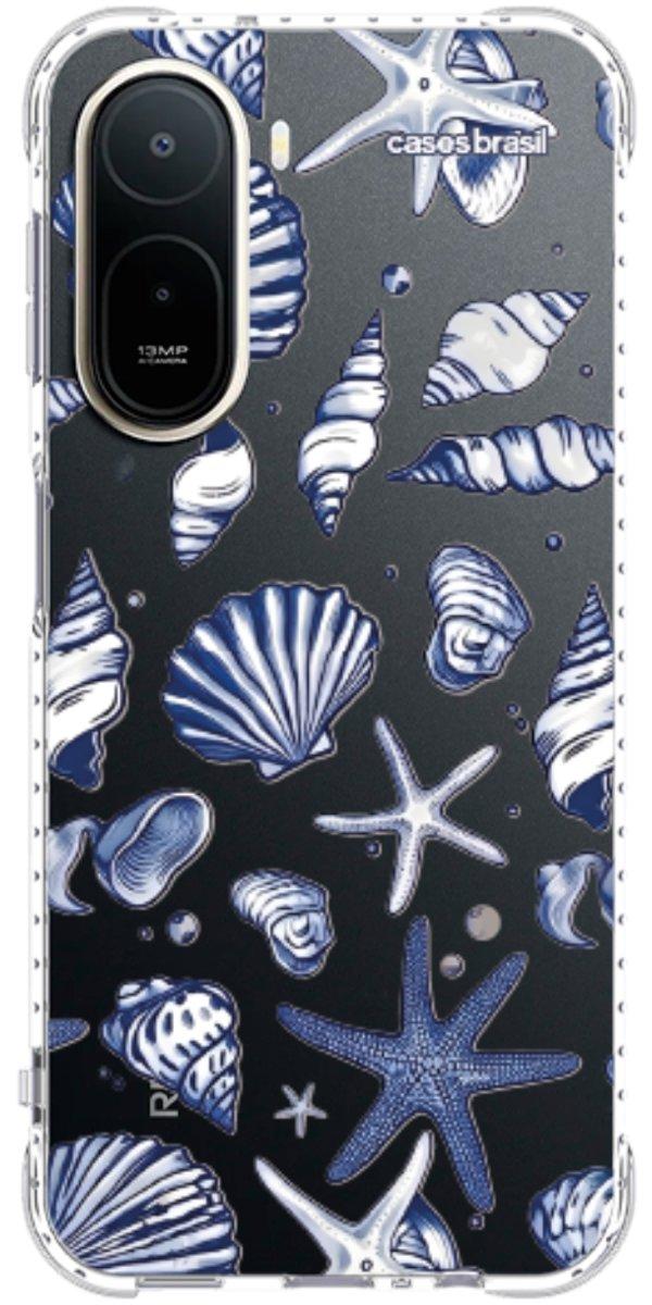 Capinha para Celular Conchas Azul Marinho