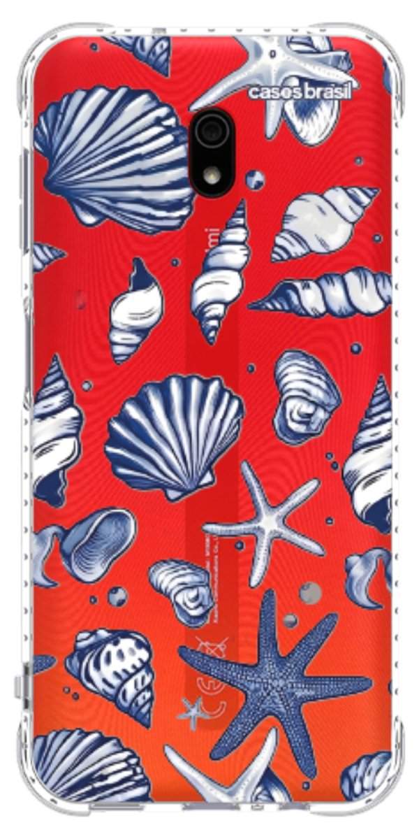 Capinha para Celular Conchas Azul Marinho