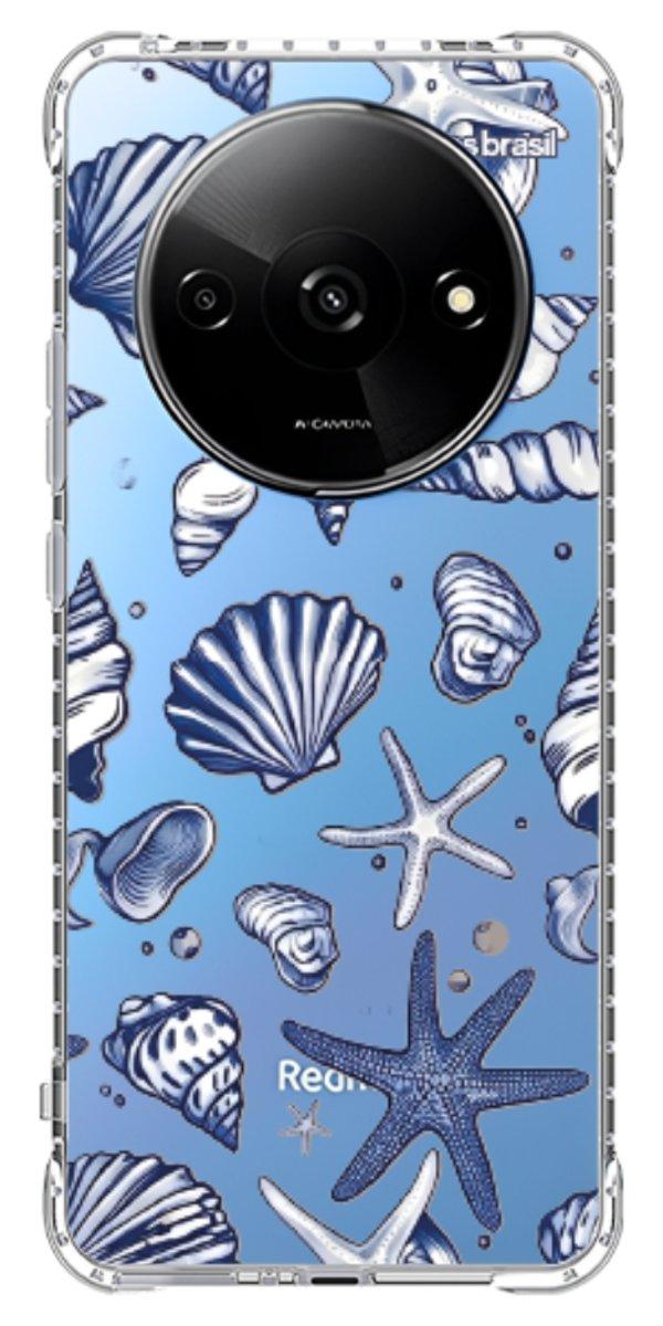Capinha para Celular Conchas Azul Marinho