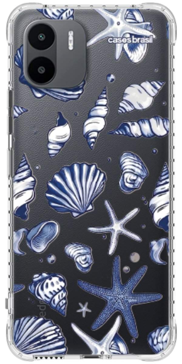 Capinha para Celular Conchas Azul Marinho