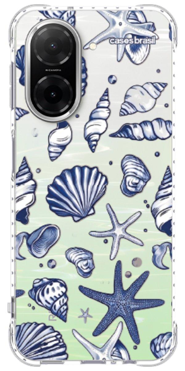 Capinha para Celular Conchas Azul Marinho