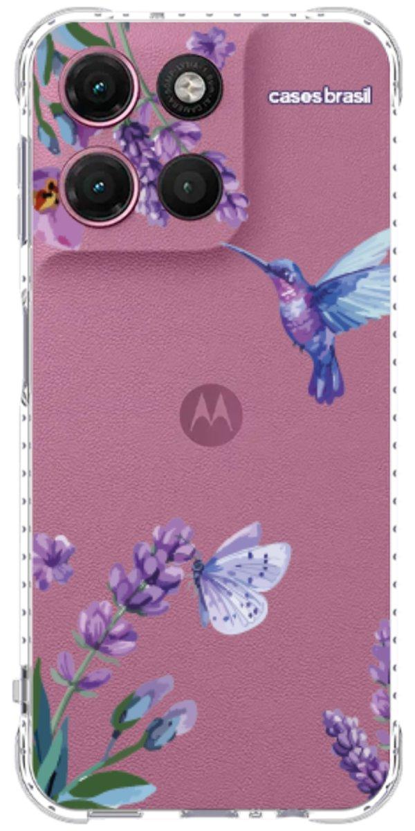 Capinha para Celular Lavanda e Beija-flor