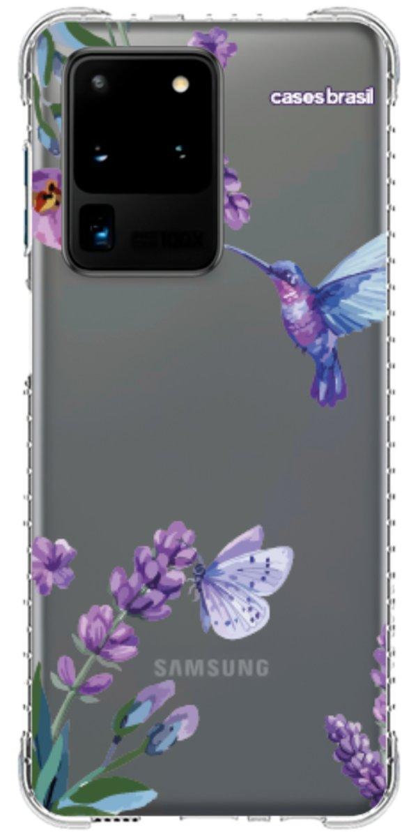 Capinha para Celular Lavanda e Beija-flor