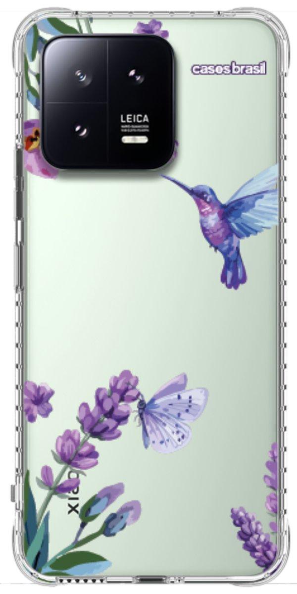 Capinha para Celular Lavanda e Beija-flor