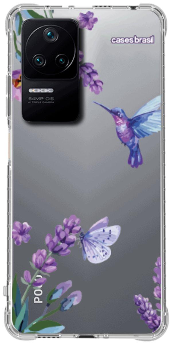 Capinha para Celular Lavanda e Beija-flor