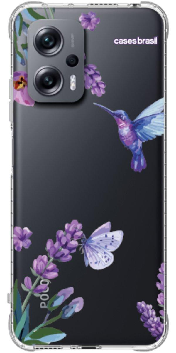 Capinha para Celular Lavanda e Beija-flor
