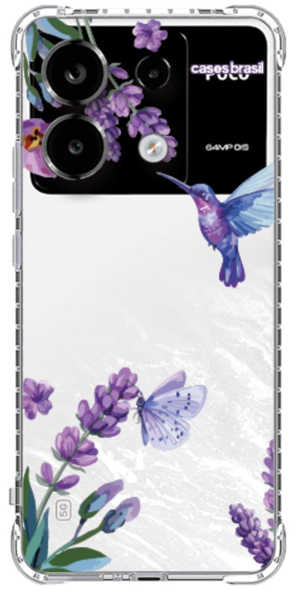 Capinha para Celular Lavanda e Beija-flor