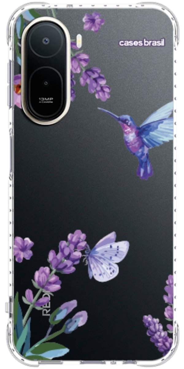 Capinha para Celular Lavanda e Beija-flor
