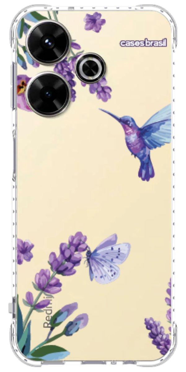 Capinha para Celular Lavanda e Beija-flor