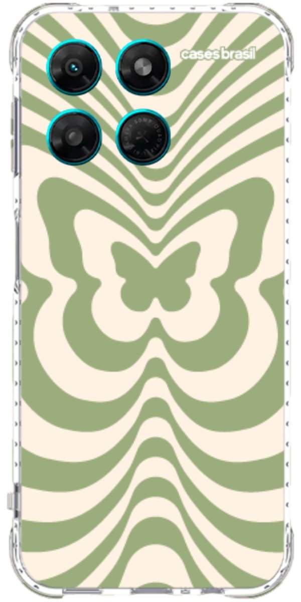 Capinha para Celular Borboleta Retrô Verde