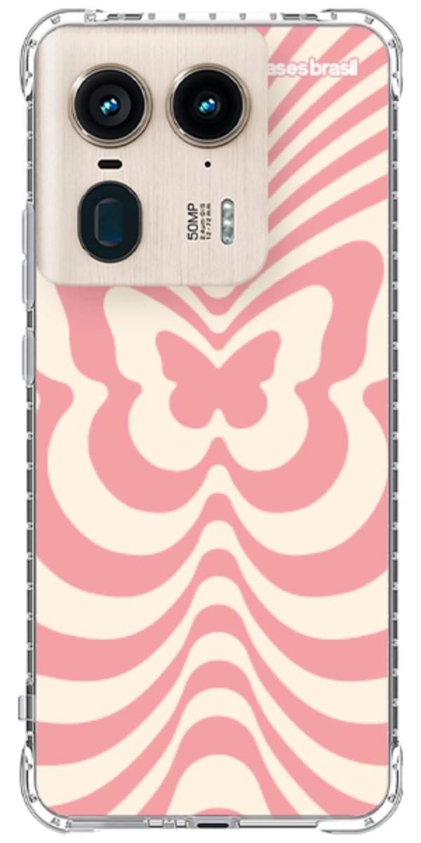 Capinha para Celular Borboleta Retrô Coral