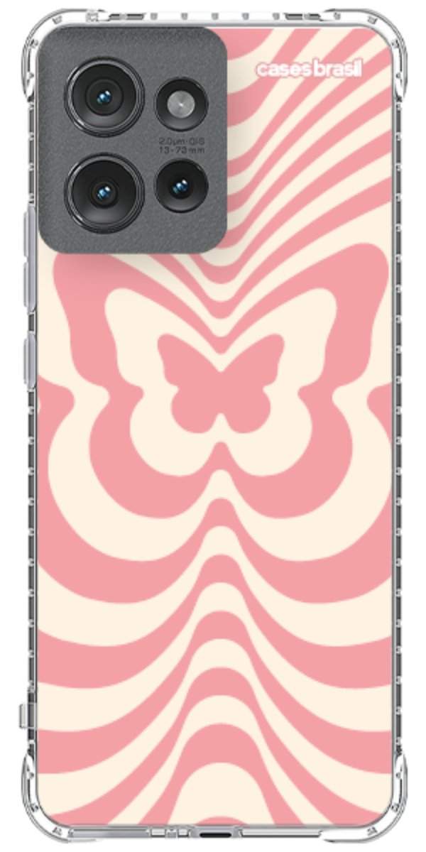 Capinha para Celular Borboleta Retrô Coral