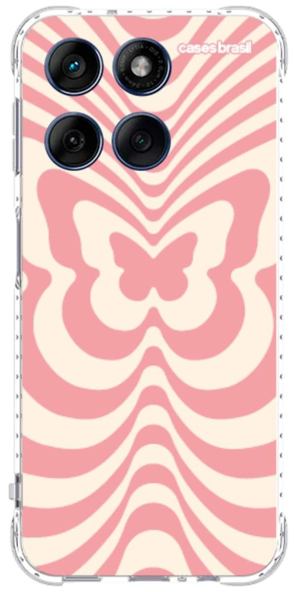 Capinha para Celular Borboleta Retrô Coral