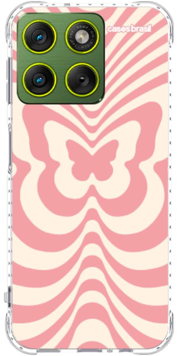 Capinha para Celular Borboleta Retrô Coral