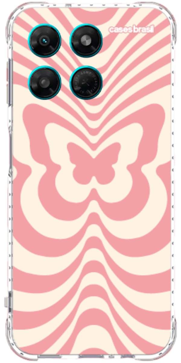 Capinha para Celular Borboleta Retrô Coral