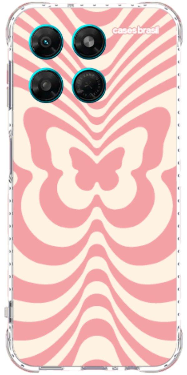 Capinha para Celular Borboleta Retrô Coral