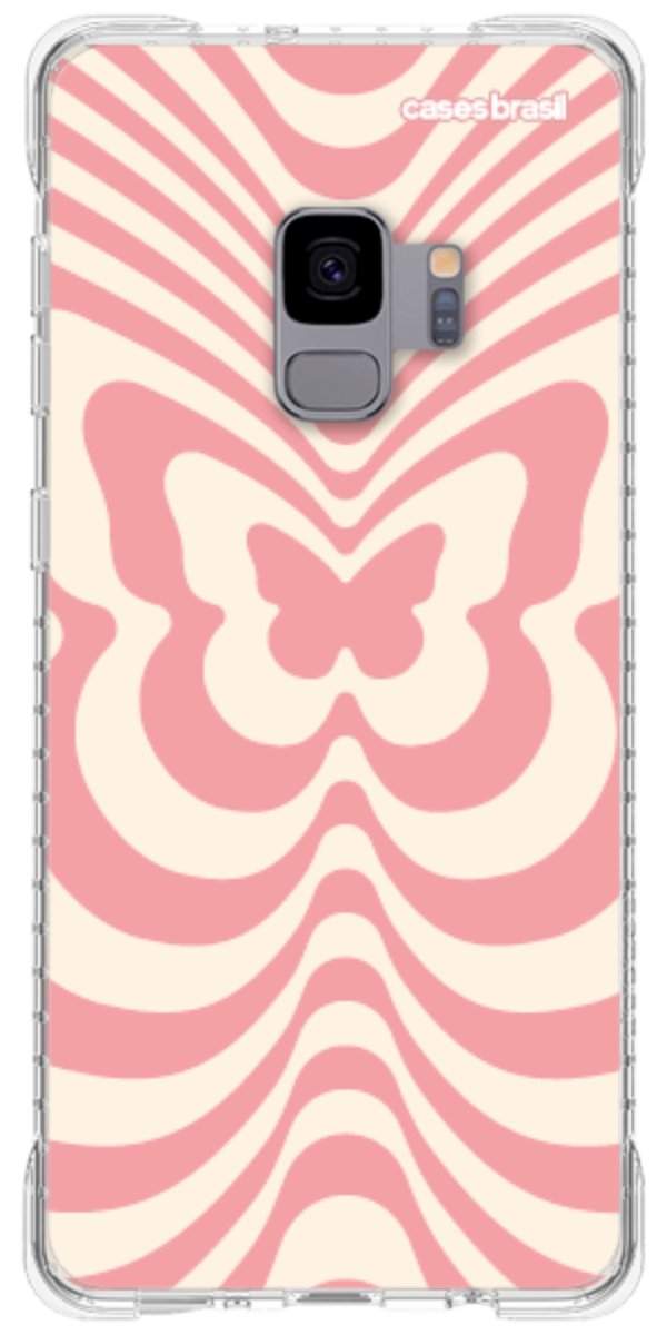 Capinha para Celular Borboleta Retrô Coral