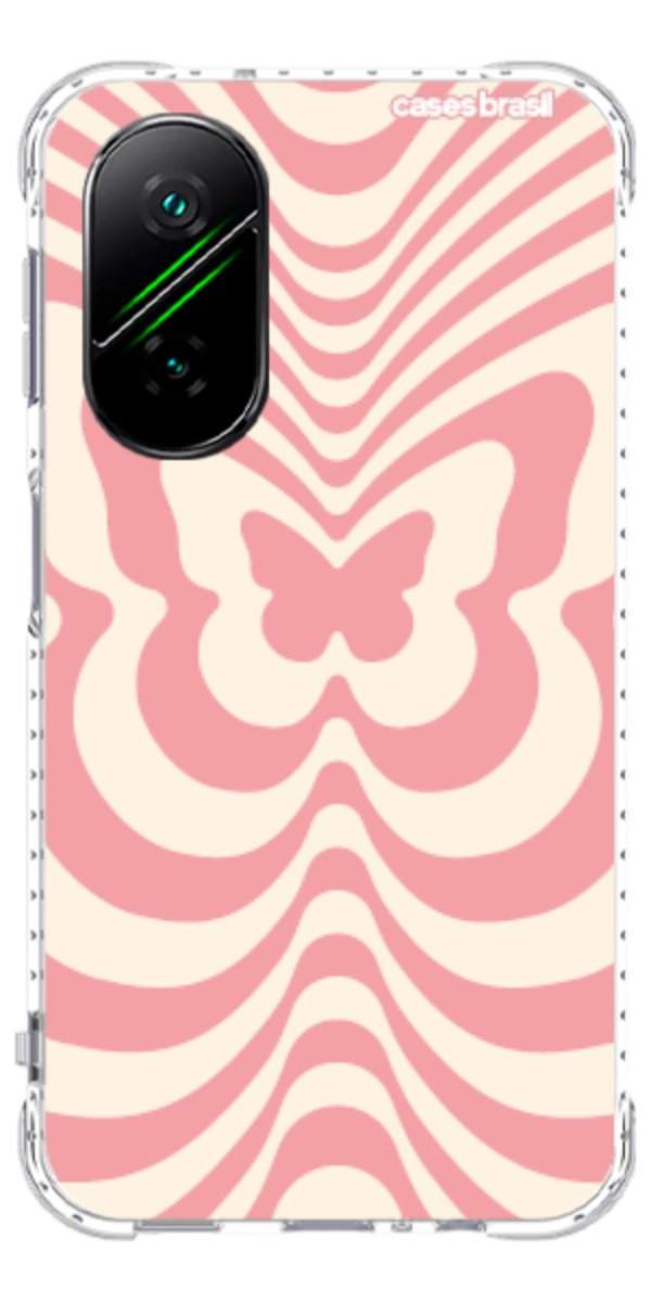 Capinha para Celular Borboleta Retrô Coral