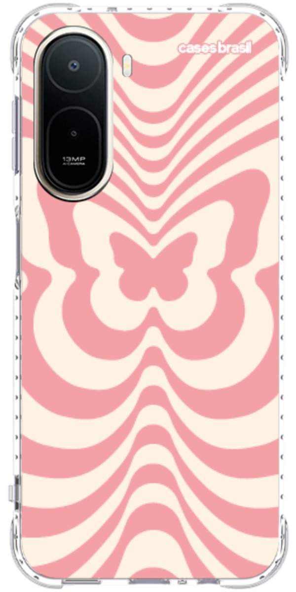 Capinha para Celular Borboleta Retrô Coral