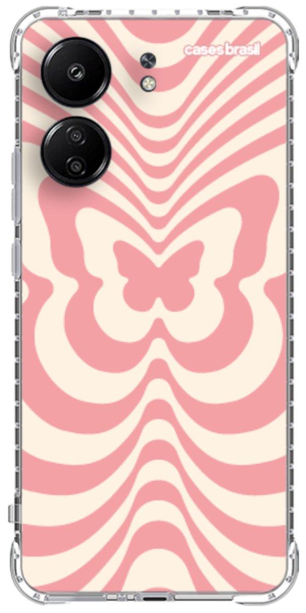 Capinha para Celular Borboleta Retrô Coral