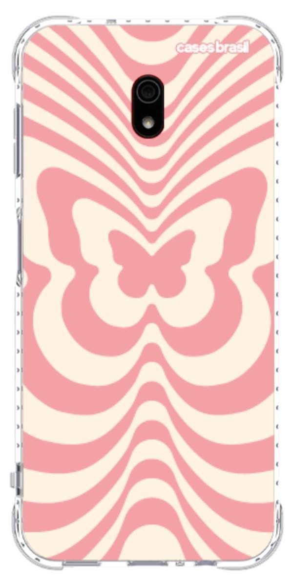 Capinha para Celular Borboleta Retrô Coral