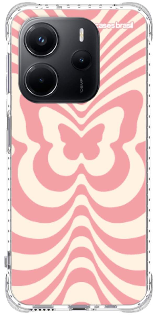 Capinha para Celular Borboleta Retrô Coral