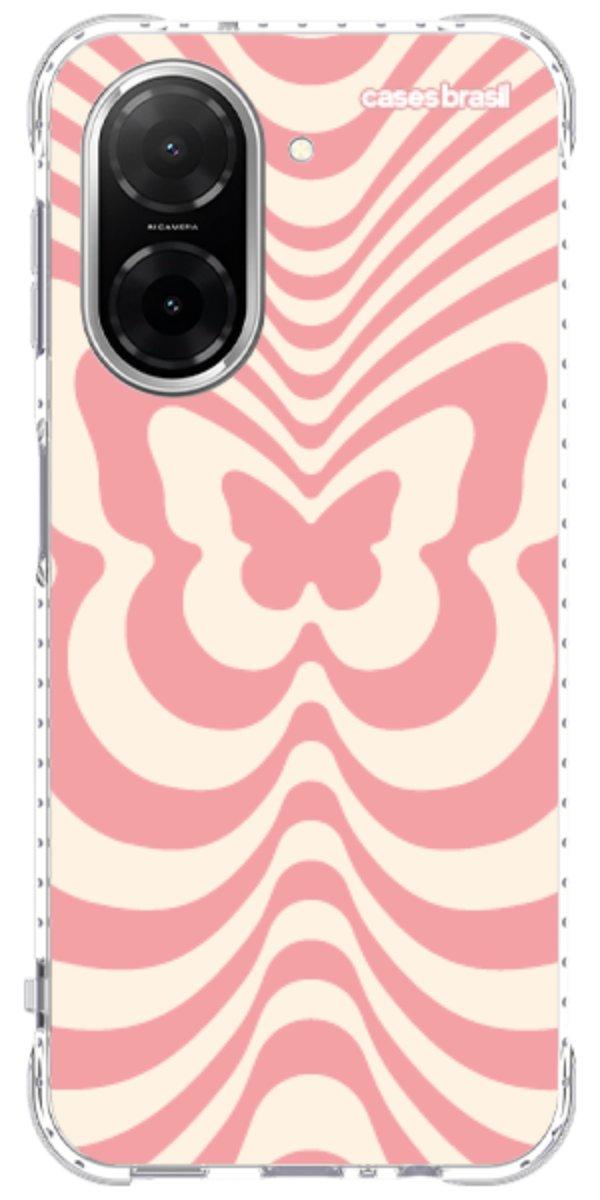 Capinha para Celular Borboleta Retrô Coral