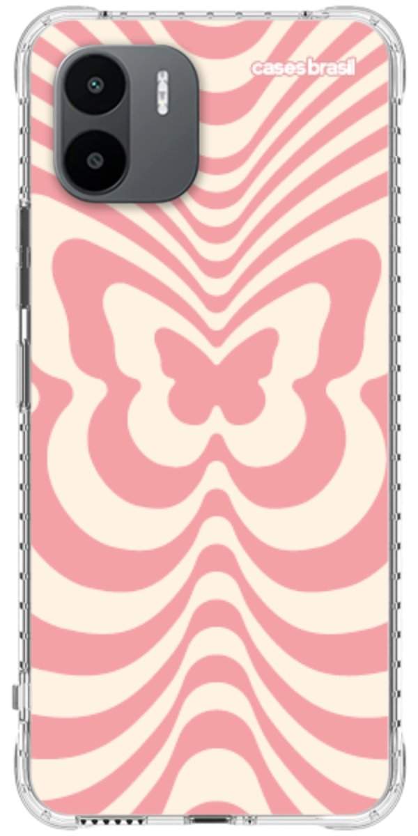 Capinha para Celular Borboleta Retrô Coral