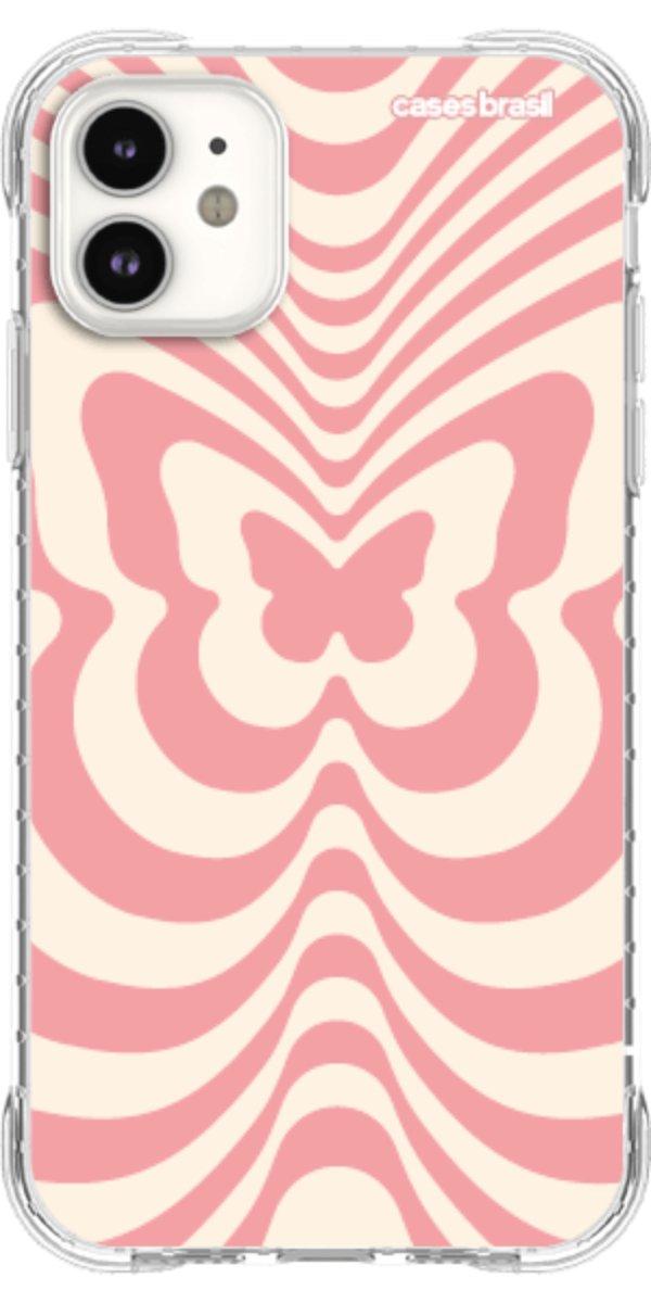 Capinha para Celular Borboleta Retrô Coral