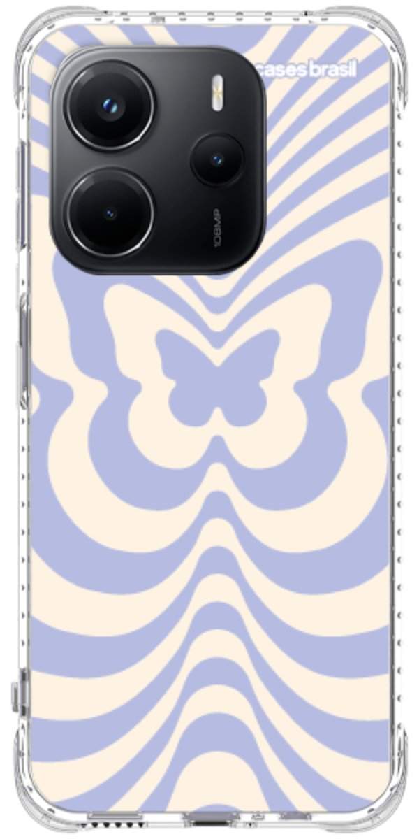Capinha para Celular Borboleta Retrô Azul