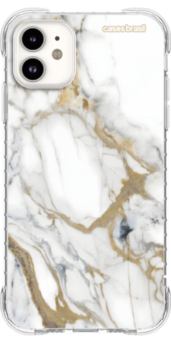 Capinha para Celular Mármore Carrara Dourado