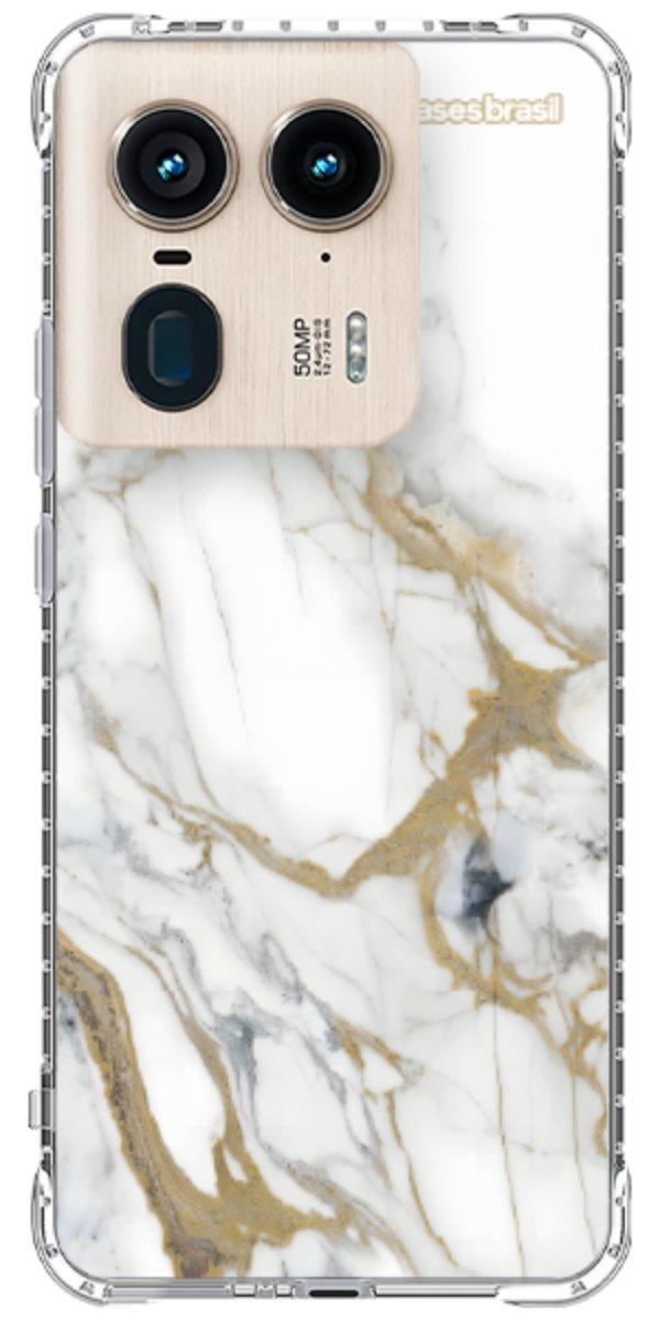 Capinha para Celular Mármore Carrara Dourado